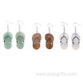 Popular a Pair Plated Silver Natural Tiger Eye Stone Slipper Earring for Gifts